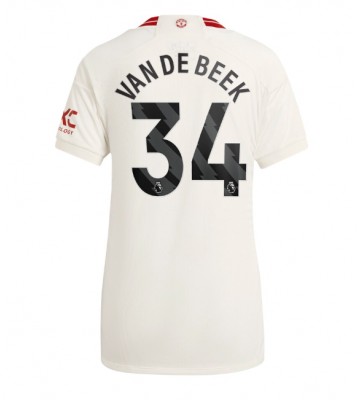 Lacne Ženy Futbalové dres Manchester United Donny van de Beek #34 2023-24 Krátky Rukáv - Tretina